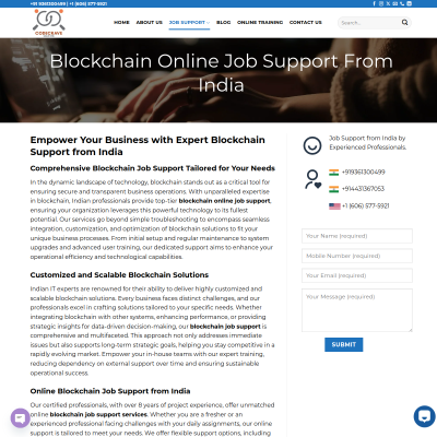 Blockchain Online Job Support: Expert Assistance for Your Blockchain