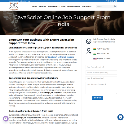 JavaScript Online Job Support