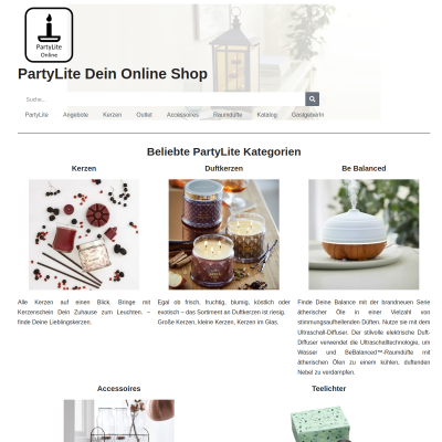 Partylite - Online Shop für Kerzen und Accessoires