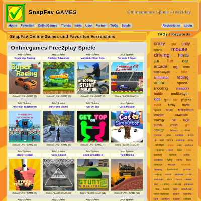 SnapFav - Online-Games und Favoriten Verzeichnis