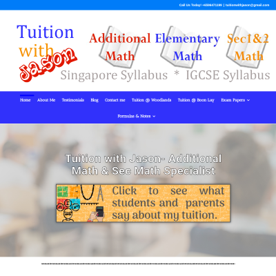 Additional Math & Secondary School Math Tuition