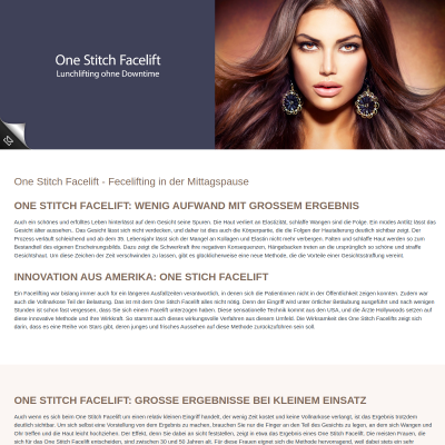 One Stitch Facelift - die schonende Faceliftmethode