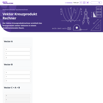 Vektor Kreuzprodukt Rechner