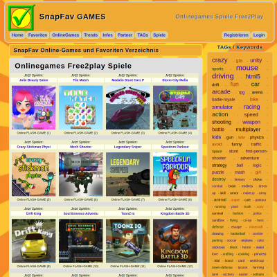 SnapFav Online-Games und Favoriten Verzeichnis
