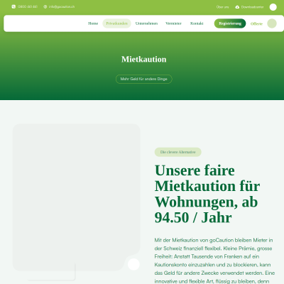 Mietkaution Schweiz - goCaution AG