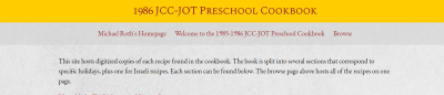 Jewish Cookbook Collection