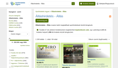 Apróhirdetésingyen - Álláshirdetés, Munka