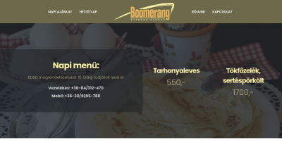 Siófok - Boomerang Söröző, Étterem