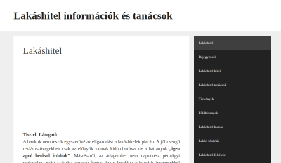Lakáshitel Információk és Tanácsok