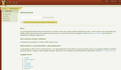 Online szinoníma szótár