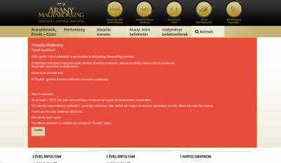 Aranymagyarország - Befektetési Arany