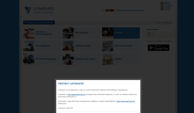 Lombard Lízing - Banki Visszavett Autók