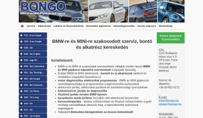 BONGO BMW Alkatrészek, Bontó, Szervíz