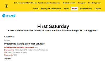 First Saturday Sakk Verseny Budapest