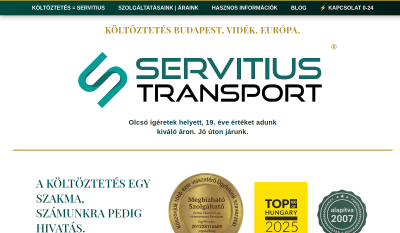 Servitius - Költöztetés percalapon Budapesten