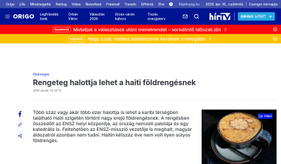 Origo - Rengeteg halottja lehet a haiti földrengésnek