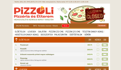 Pizzoli Pizzéria, Étterem