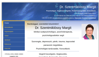 Dr. Szentmiklóssy Margit szakpszichológus, szakpszichoterapeuta