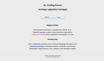 Nyíregyháza - Dr. Csüllög Ferenc Urológus Magánrendelés