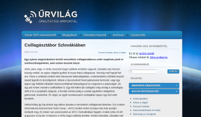 Csillagásztábor Szlovákiában