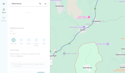 Google Maps - Balatonhenye