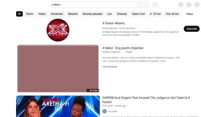 YouTube - X-Faktor Videók