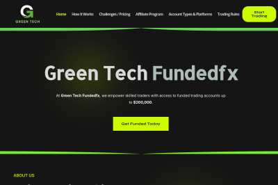 Trading website designed by Web Freelancers for greentechfundedfx.com