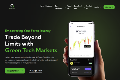 Financial website designed by Web Freelancers for greentechmarkets.com