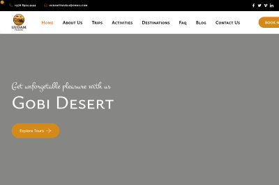 Travel website designed by Web Freelancers for uudamtravels.com