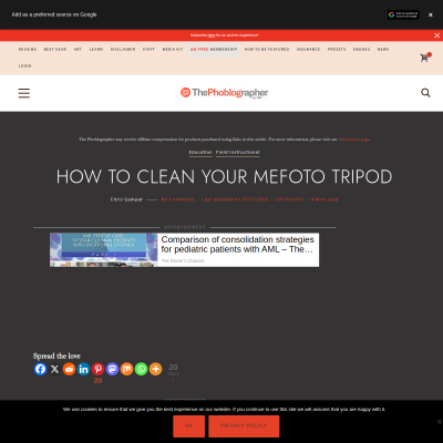 http://www.thephoblographer.com/2013/07/19/how-to-clean-your-mefoto-tripod/