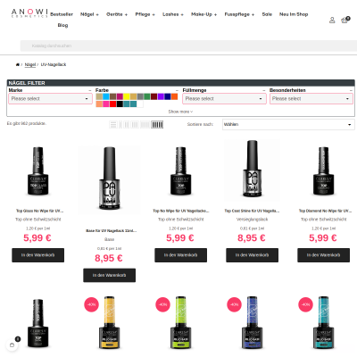 UV-Nagellack Farben