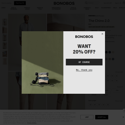 Bonobos Charcoal Chinos (Athletic)