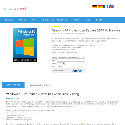 Windows 10 pro kaufen - Lizenz key Vollversion günstig