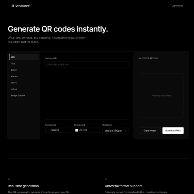 QR Generator compact view