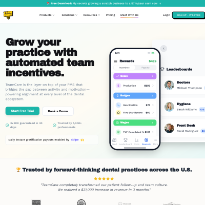 TeamCare Dental homepage