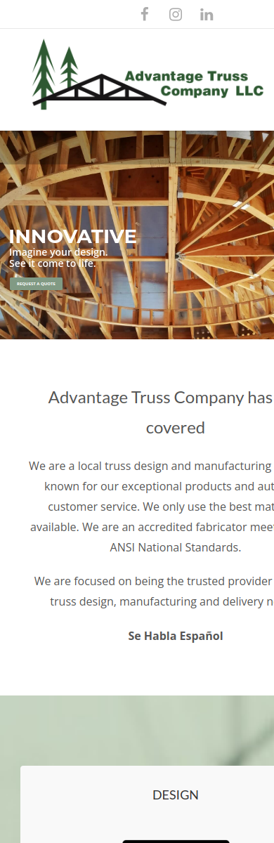 Advantage Truss mobile website