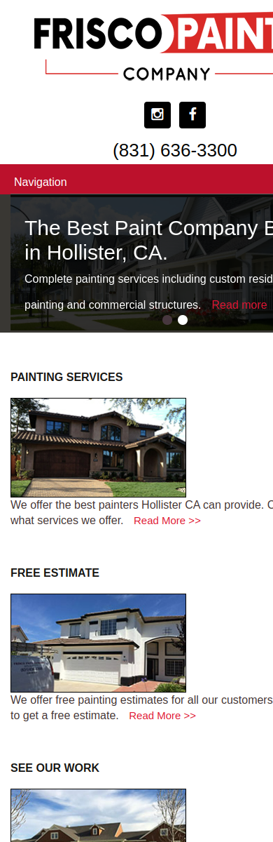 Frisco Paint Company mobile website