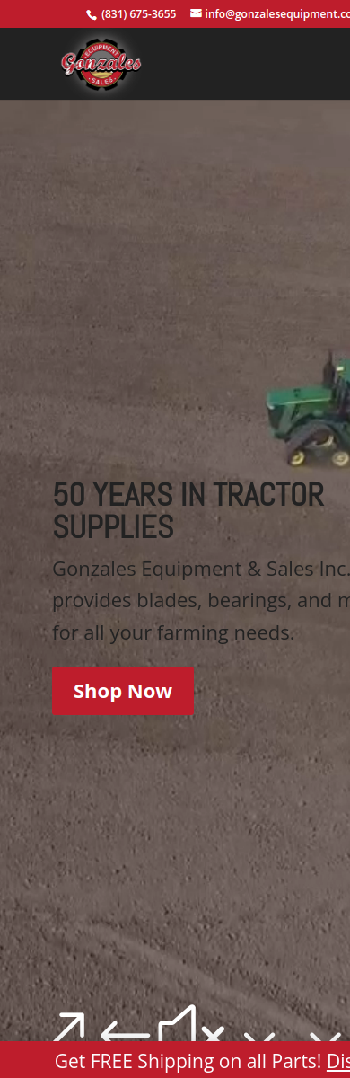 Gonzales Equipment mobile website