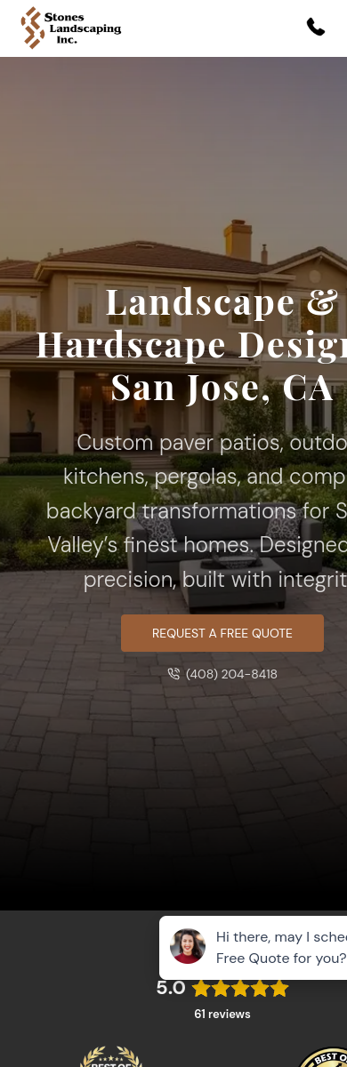Stones Landscaping mobile website