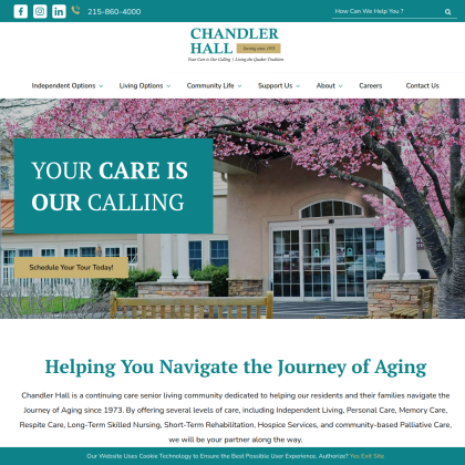 Chandler Hall Health Services mobile view