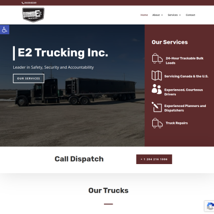 E2 Trucking mobile view