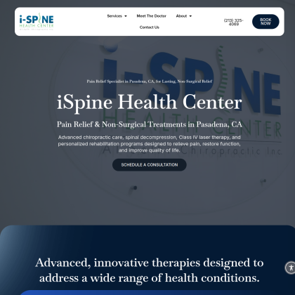 iSpine Health Center mobile view