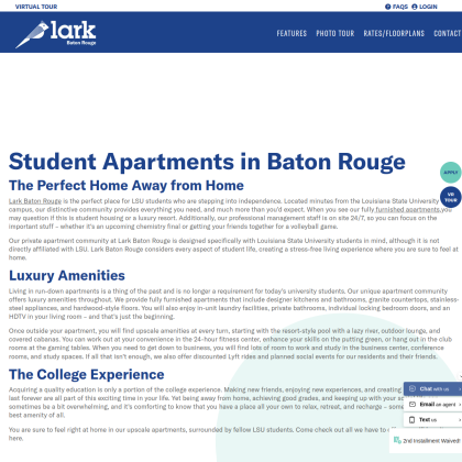 Lark Baton Rouge mobile view