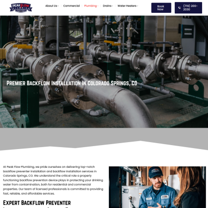 Peak Flow Plumbing mobile view