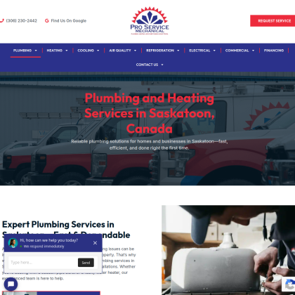 Pro Service Mechanical mobile view