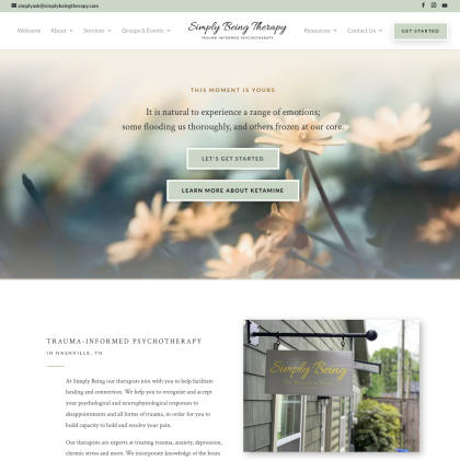 Simply Being mobile view
