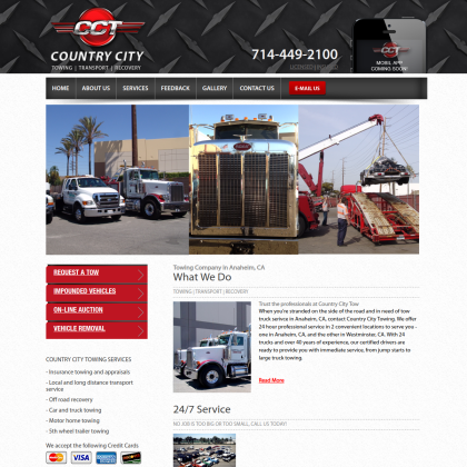 Country City Towing mobile view