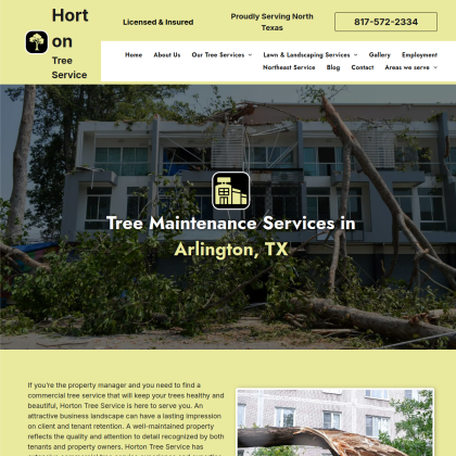 Horton Tree Service mobile view