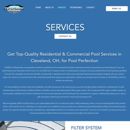 K&A Pool Restoration mobile view