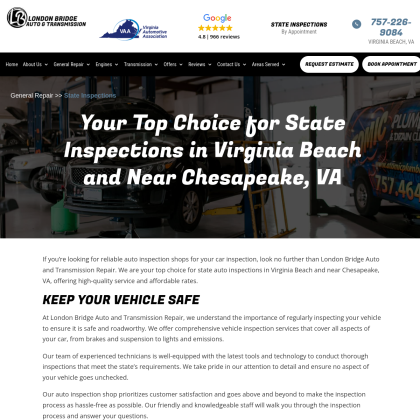 London Bridge Auto And Transmission Repair Shop Virginia Beach mobile view